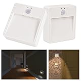 KYC 人感センサー 2LED 乾電池式ライト 貼り付け型 省エネ 電球色 足元 クロゼット玄関階段廊下など[2個入]