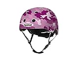 MelonHelmets(メロンヘルメット) 幼児・キッズ用軽量ヘルメット M-Lサイズ 52-58cm [マグネット式バックル、ダイヤル式アジャスター] カモフラージュピンク