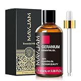 MAYJAM エッセンシャルオイル ゼラニウム 100ml アロマオイル 精油 天然100% ゼラニウムオイル アロマ ディフューザー／加湿器用 芳香用 プレゼント