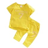 【SEBLES】ベビー 赤ちゃん 男の子 女の子 ユニセックス 半袖 ラウンドネック 無地 Tシャツ　ズボン ボトムス セット お洒落 カジュアル コットン 綿　ナンバー(タイプG,120cm)