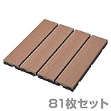 山善(YAMAZEN) ガーデンマスター 木目調くっきり 人工木 ウッドパネル 81枚セット MWJ2-M4*(NA)81P ライトブラウン