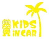 Sticker Shop Haru KIDS ＩＮ CAR ステッカー ティキ像とヤシの木 20cm イエロー