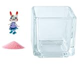 花市場直送便 ミニチュアガラス ラビちゃん グレープ & カラーサンド パステルピンク & 植え込み用グラス ニューブロックS