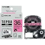 （まとめ） キングジム テプラ PRO テープカートリッジ マグネットテープ 36mm ピンク／黒文字 SJ36P 1個 【×4セット】