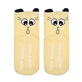 2-4歳の赤ちゃんのための黄色い猫アンチスリップソックス