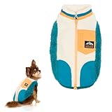 【LIFELIKE公式】OUTDOORカラーブロックベスト 犬 服 モコモコ ベスト 小型犬 中型犬 大型犬 ダックス フレブル 犬服 ドッグウェア 犬の服 ペット服 洋服 ペット用品 お散歩 おでかけ ライフライク (ターコイズ, 1号)