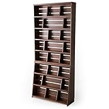 本棚 マンガ収納 スライド＆ディスプレイ ブックエンド 木製 リアル木目 幅90 上下段 セット ウォルナット