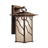 Kichler Lighting 9031DCO Morris 1-Light Outdoor Wall Mount Lantern, Distressed Copper Finish with In
