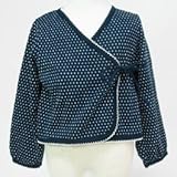 (セラナ) Selana オーガニックコットン ＆ シルク カーディガン ネイビー ＆ ホワイト サイズ 86 (身長80~86cm 目安12~18ヶ月)