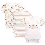 Mum'scare 新生児 ベビー服 ロンパース カバーオール 赤ちゃん 女の子 ガールズ 半袖3枚 (80 cm (9 - 12か月))