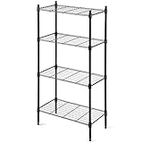メタルラック メタルシリーズ ポール径19mm 4段 幅55×奥行30 ×高さ102㎝ ブラック 収納道具 組み立て簡単 高さ調整可能 感謝祭