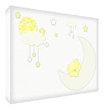 Feel Good Art Deep Box Sleeping Bear Nursery Canvas with Solid Front Panel in Cute Illustrative Desi