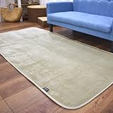 るるべ ラグ カーペット 洗える 1畳 90×180 おしゃれ オールシーズン ラグマット ホットカーペット 床暖対応 ウォッシャブル 北欧 接着剤不使用 72002… (カルムGY)