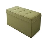 折りたたみ式収納スツール (スツール・収納・オットマン)　2P (モスグリーン)