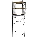 川口工器 スライドテーブル付き 幅伸縮 冷蔵庫上 キッチンラック 18098 (ブラウン)