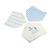 Andux Space ベビー 三角　コットン よだれかけ 3枚組セット YESJJ-01 (I love Daddy)