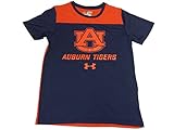 オーバーンTigers Under Armour HeatGear男の子ネイビー&オレンジSSクルーネックTシャツ( M )