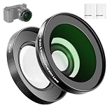 NEEWER 40.5mm HD広角レンズ コンパチブル ZV-1F ZV-E10 A5000 A6000 延長チューブ/バヨネットマウントアダプター/クリーニングクロス2枚付き 2 in 1 18mm広角+10倍マクロ追加レンズ