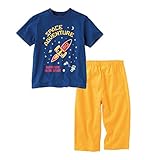 (ニッセン) nissen キッズ 男の子 蓄光 プリント パジャマ 紺 ＋ オレンジ 身長 130 cm