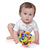 WishtimeベビーTeether幼児Winkel Rattle and Sensory Teethingボール