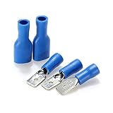 100pcs blue fully insulated spade crimp terminals mixed male