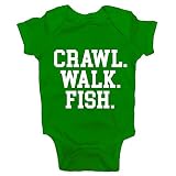フレッシュコットンクロールWalk Fish幼児ベビーロンパース カラー: グリーン