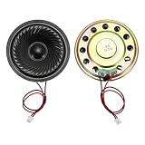 uxcell 小型スピーカー 直径50mm 8Ω/0.5W 内蔵マグネット スピーカーユニット DVD/EVD/ミニホームオーディオなど 交換用 DIY 2個 10cmリード線付き ブラック