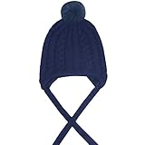 KINDOYO ベビーハットかわいい赤ちゃんの幼児子供の遊び女の子ボタンファーボールニット冬の暖かい帽子0-8ヶ月