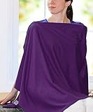 Nursing Cover - Full Coverage Poncho Style, 100% Cotton, Lightweight, Zipper Adjustment, Ideal for N