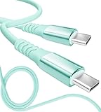 13カラー 4長さ PD急速 15W 60W 100W 100％シリコン 超高耐久 USB-A Type-C to Type-C【inklink Japan公式】充電ケーブル iPhone 充電コード USB-C 機器対応 急速充電 PC/パソコン/ノートパソコン/iPhone/iPad/Android (Type-C to Type-C PD60W, ミント, 1m)