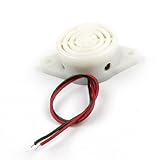 uxcell 電子ブザー ホワイト　ハウジング　ブラックレッドの2線式　SMF-27 DC 3-24V 30mA
