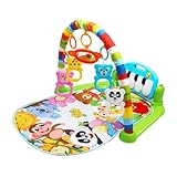 Hozilen ベビージムとプレイマット ベビー用プレイマット プレイマット プレイジム 出産祝い プレゼント アクティビティマット カラフルなおもちゃと音楽付き 0～36ヶ月 新生児 幼児 幼児用