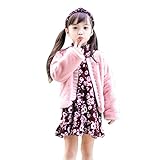幼児の子供の赤ん坊の，人工毛皮，ウールセーター，コートジャケット，パール，OVERMAL 長袖のコートジャケット (5歳, ピンク)