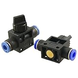 uxcell　パイプラインのバルブ　クイックコネクトエアハンドバルブ　エアチューブプッシュ　２個入り　ブルー