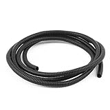 uxcell ケーブルスリーブ　コルゲートチューブ ワイヤ　プラスチック製　ブラック　防熱　8mmx10mmx2m