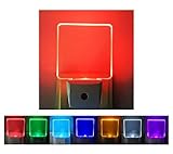 GreenicマルチカラーRGBナイトライト2パック、プラグで、自動onオフ、0.2 W LED常夜灯