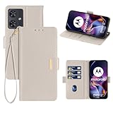 RanBluu コンパチブル Moto G54 Power/G64 5G/G64Y 5G ケース 手帳型 モト g54 power/g64 5g/g64y 5g 用 高級PU レザーケース カバー スマホケース 財布型 カード収納 マグネット カメラ保護 横置きスタンド機能 ストラップ付き 耐摩擦 耐衝撃 全面保護（MOTO G54 Power/G64 5G/G64Y 5G 対応 アイボリー）