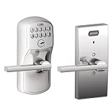 Schlage fe576 Ply 619 LAT CEN内蔵アラーム、世紀コレクションキーパッドLatitudeレバードアロック Keypad Lever with Built-in Alarm_L