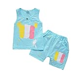 Là vestmon　ベビー服 ベスト＋半パンツ2点セット キッズ 子供服　袖なしトップス 弾性 綿 通学校 可愛いベビー服 通園　出産ギフト 誕生日祝い