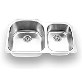 Yosemite Home Decor MAG3320 18-Gauge Stainless Steel Undermount Double Bowl Kitchen Sink [並行輸入品]