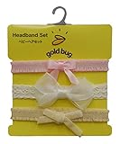 "GOLDBUG" Head Band, ３P ヘアバンド ピンク・ホワイト・イエローリボン 23493