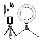 LEDリングライト SEBIDER 撮影照明用ライト 外径8in 自撮りライト 13段階調光 3モード調色 USB給電 自由雲台 照明兼用
