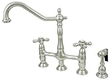 8 "キッチンデッキ蛇口、クロムメッキ、ブリッジスタイル – by Plumb USA