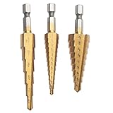 3本入り ステップドリル タケノコドリル チタンドリル HSS鋼 ステップ コーン ドリル ホールカッター 六角シャンク面取り 錐