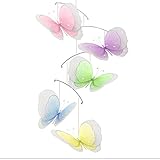 Butterfly Mobile Multi-Layered Nylon Mesh Butterflies Mobiles Decorations Decorate Baby Nursery Bedr