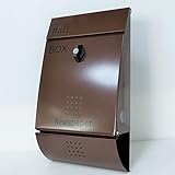 郵便ポスト郵便受け北欧風メールボックス壁掛けステンレスブラウン色ポストm012