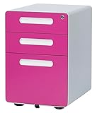 井上金庫 カラー3段ワゴン 【ピンク/PK】 インワゴン サイドワゴン