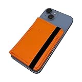 [sslink] カードポケット (オレンジ) スマホ カードケース 貼り付け 多機種対応 背面ポケット ステッカー ストラップホール ゴムバンド ニュアンスカラー 薄型