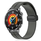 [RicYeel] 22mm 磁気付き シリコンバンド Huawei Watch GT 6/6 Pro/5 Pro/GT 5/4/3/2/1 (46mm) 対応 交換ベルト マグネット付き 装着簡単 柔らかい ストラップ スポーツ 替えベルト Huawei Watch 4 46mm/4 Pro 48mm/3 Pro/3/2 Classic 用 (グレー)