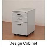 オフィス収納 スチール製のキャビネット 移動に便利なキャスター付き ライトグレー